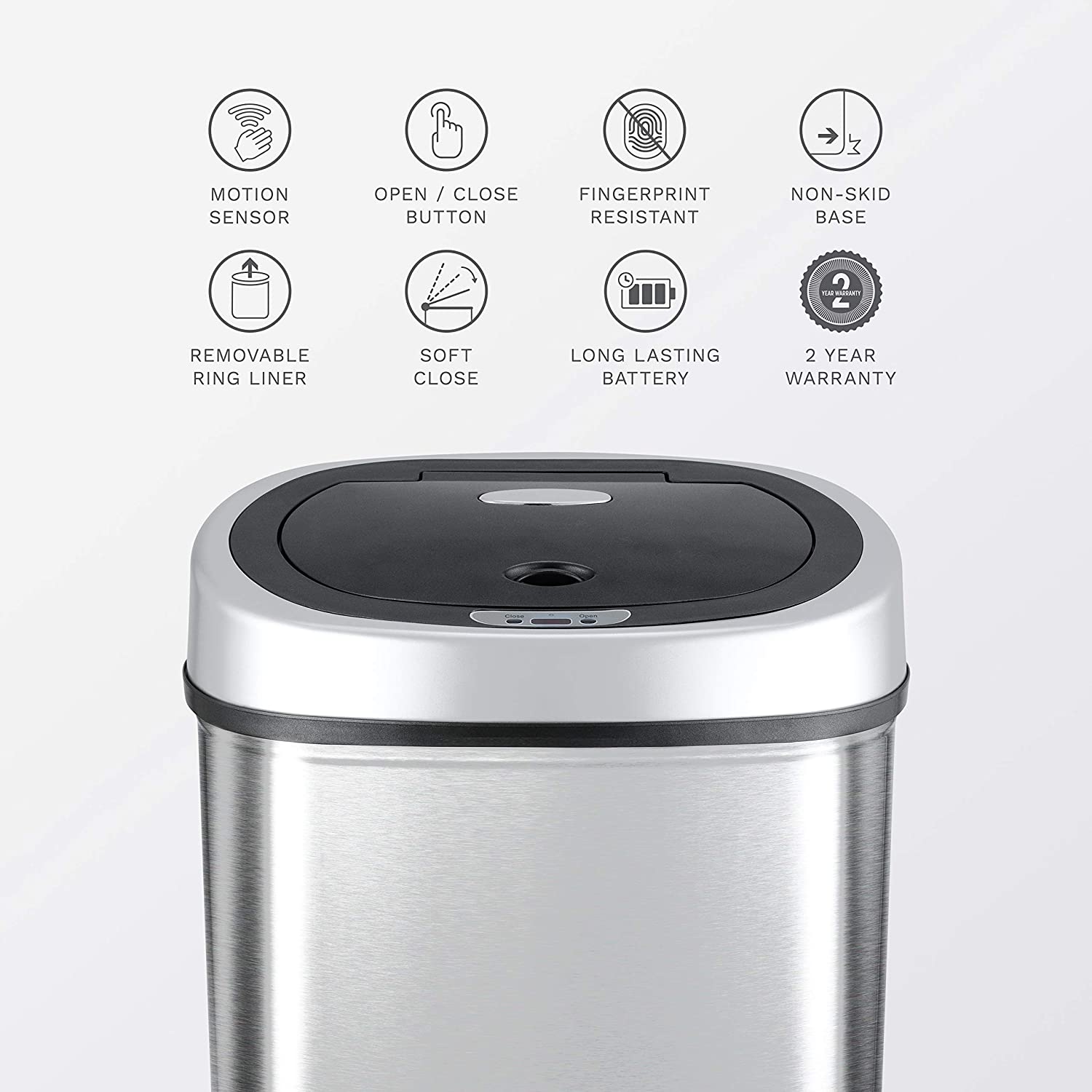 Motion Sensor Trash Can, Kitchen Trash Can 11.09 Gallon