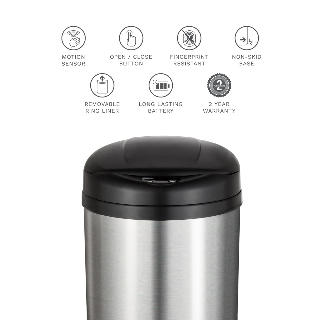  13 Gallon Automatic Trash Can with Motion-sensing Lid