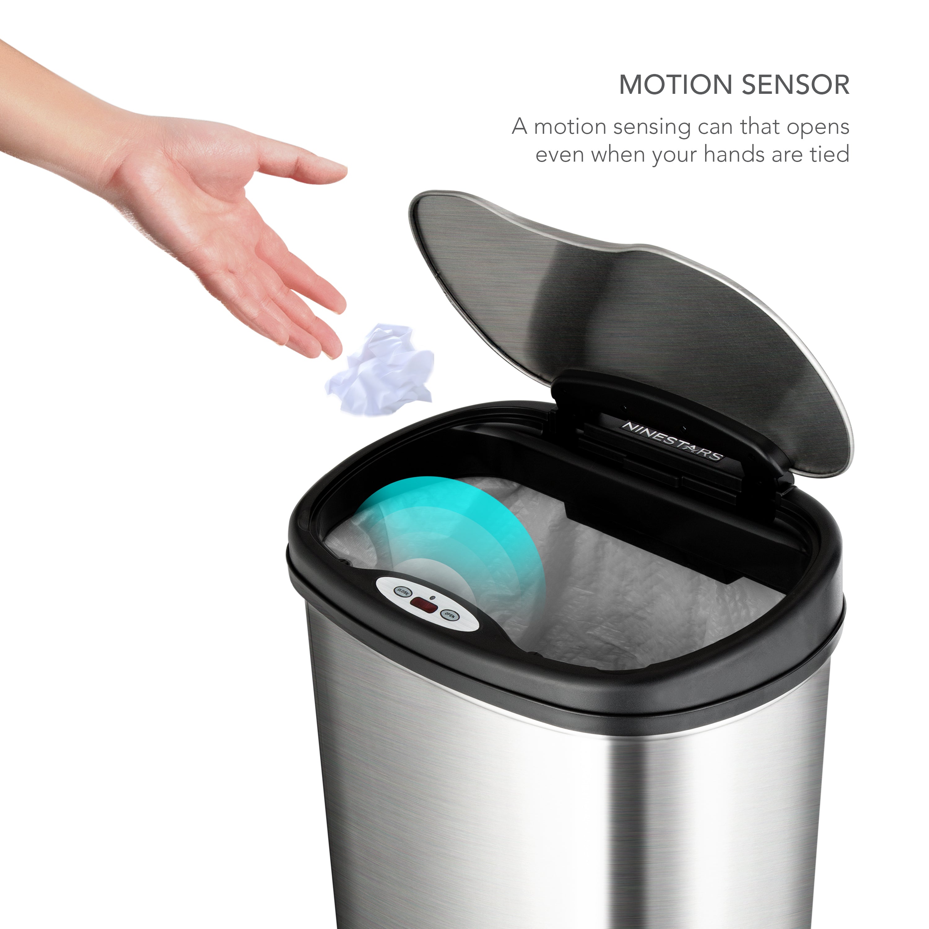 Rectangular Motion Sensor Trash Can 13.2 Gallon
