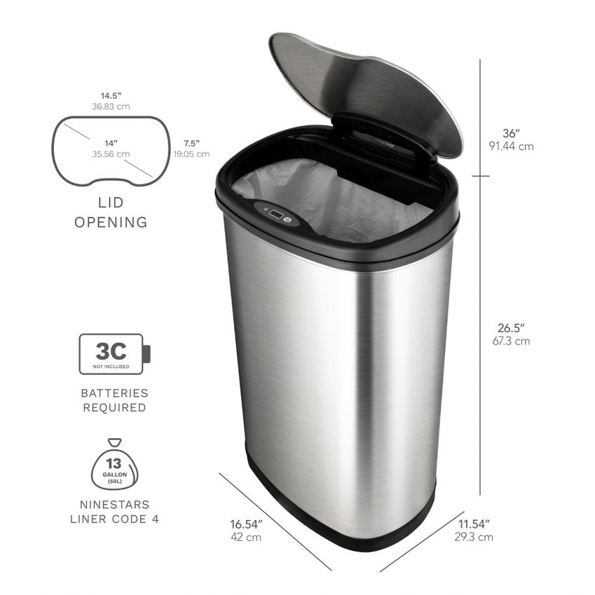 Mesmerizing Sensor Trash Can 13 Gallon Photo Illustration Mesmerizing Sensor Trash Can 13 Gallon Photo Illustration