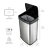 Rectangular Motion Sensor Trash Can 13.2 Gallon, Black