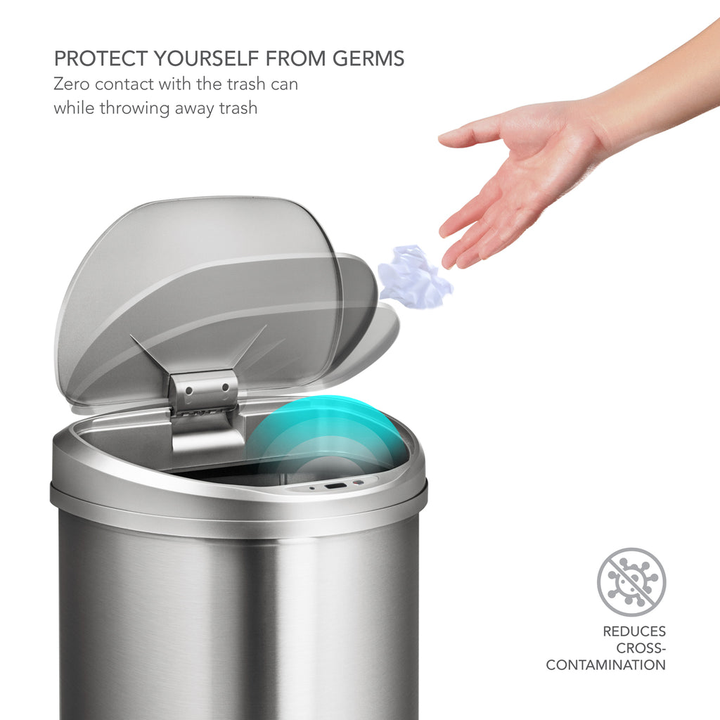 13.2 Gallon Trash Can, Motion Sensor Kitchen Trash Can Bin