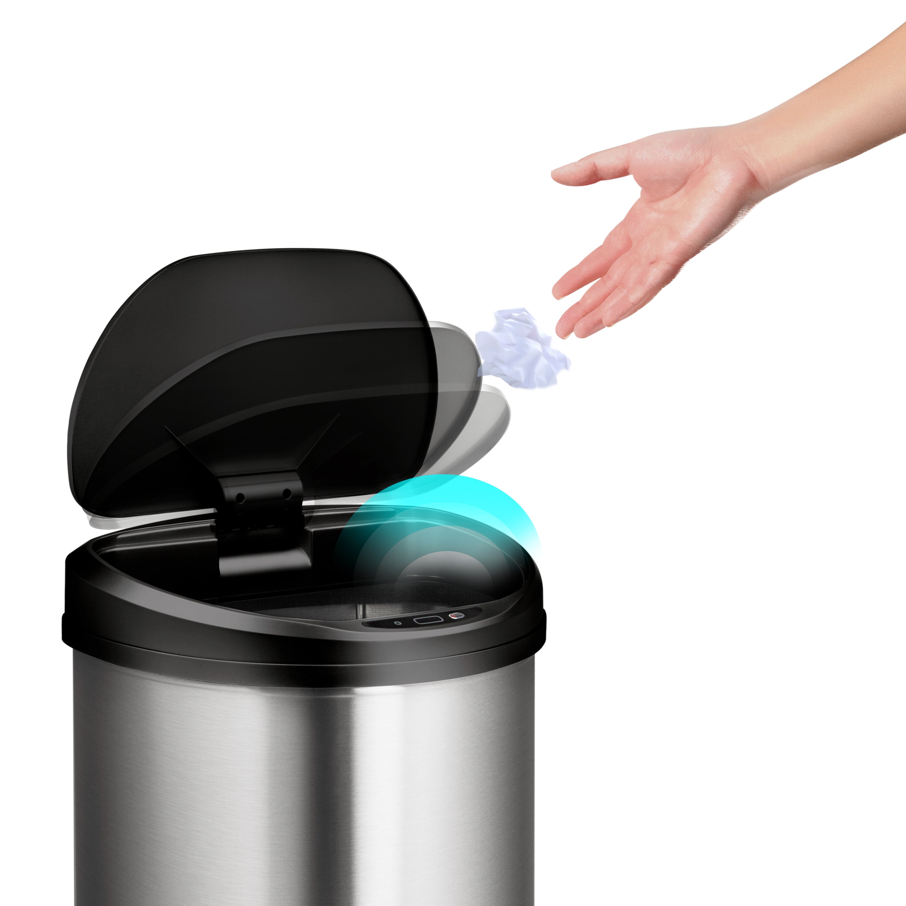 Semi-Round Motion Sensor Trash Can 13.2 Gallon