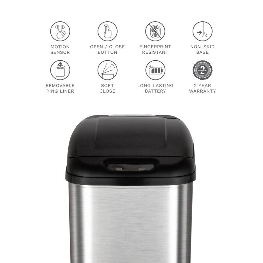 Slim Motion Sensor Trash Can 13 Gallon