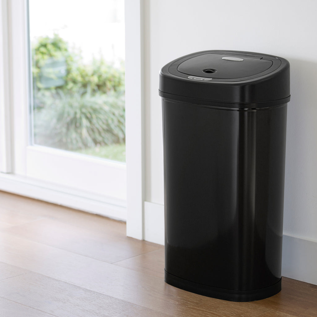 Rectangular Motion Sensor Trash Can 13.2 Gallon, Black