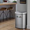 Dual Compartment Motion Sensor Trash Can 18.5 Gallon for Kitchen