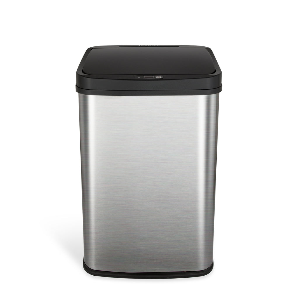 Rectangular Motion Sensor Trash Can 13.2 Gallon, Black/Silver/Grey/Burgundy