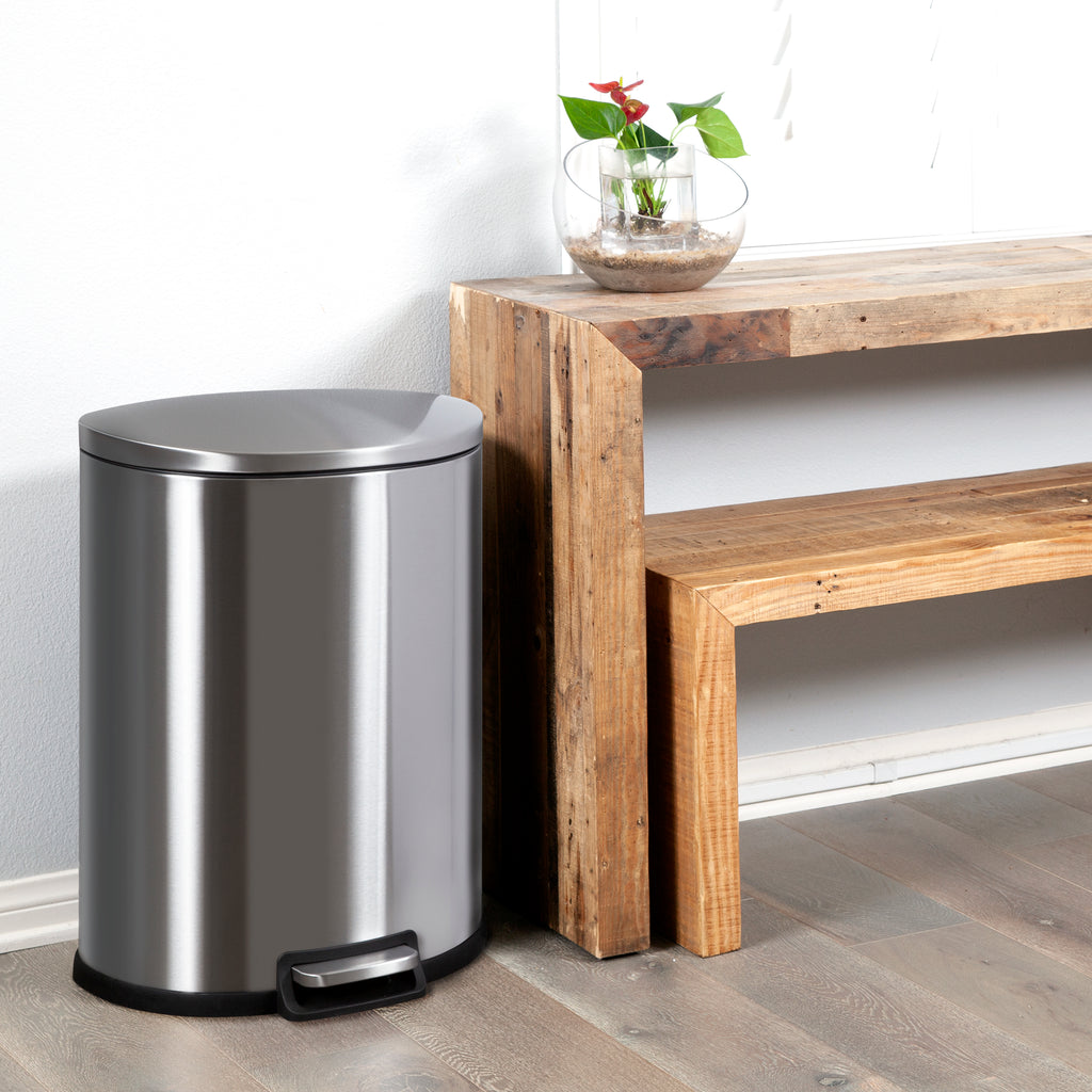 Step-On Trash Can 13.2 Gallon, D Shaped