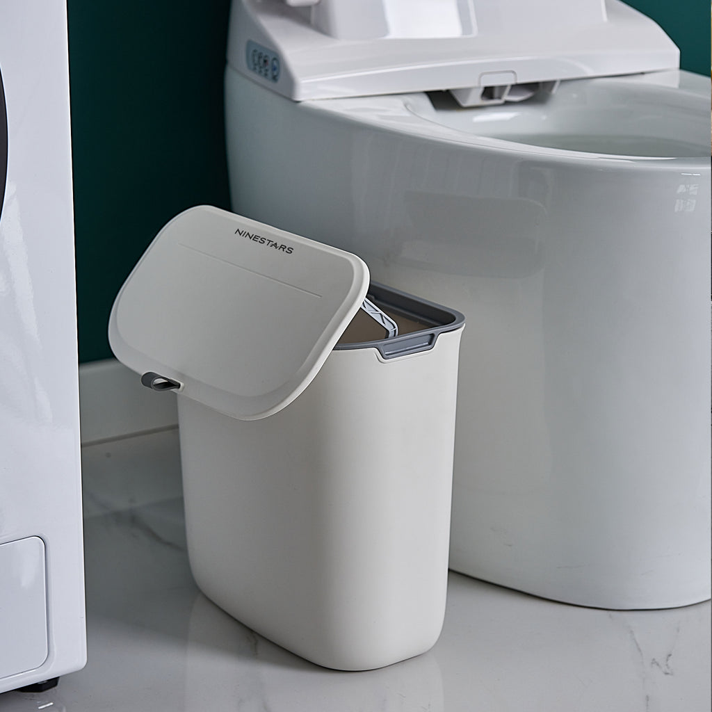 White Compost Bin for Camping and Bathrooms