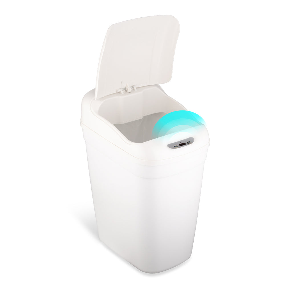 Slim Motion Sensor Trash Can 7.1 Gallon, White