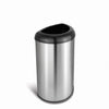 Semi-Round Open Top Trash Can 13 Gallon, Black