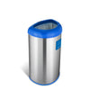 Semi-Round Open Top Trash Can 13 Gallon, Blue