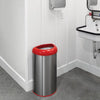 Semi-Round Open Top Trash Can 13 Gallon, Red