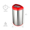 Semi-Round Open Top Trash Can 13 Gallon, Red