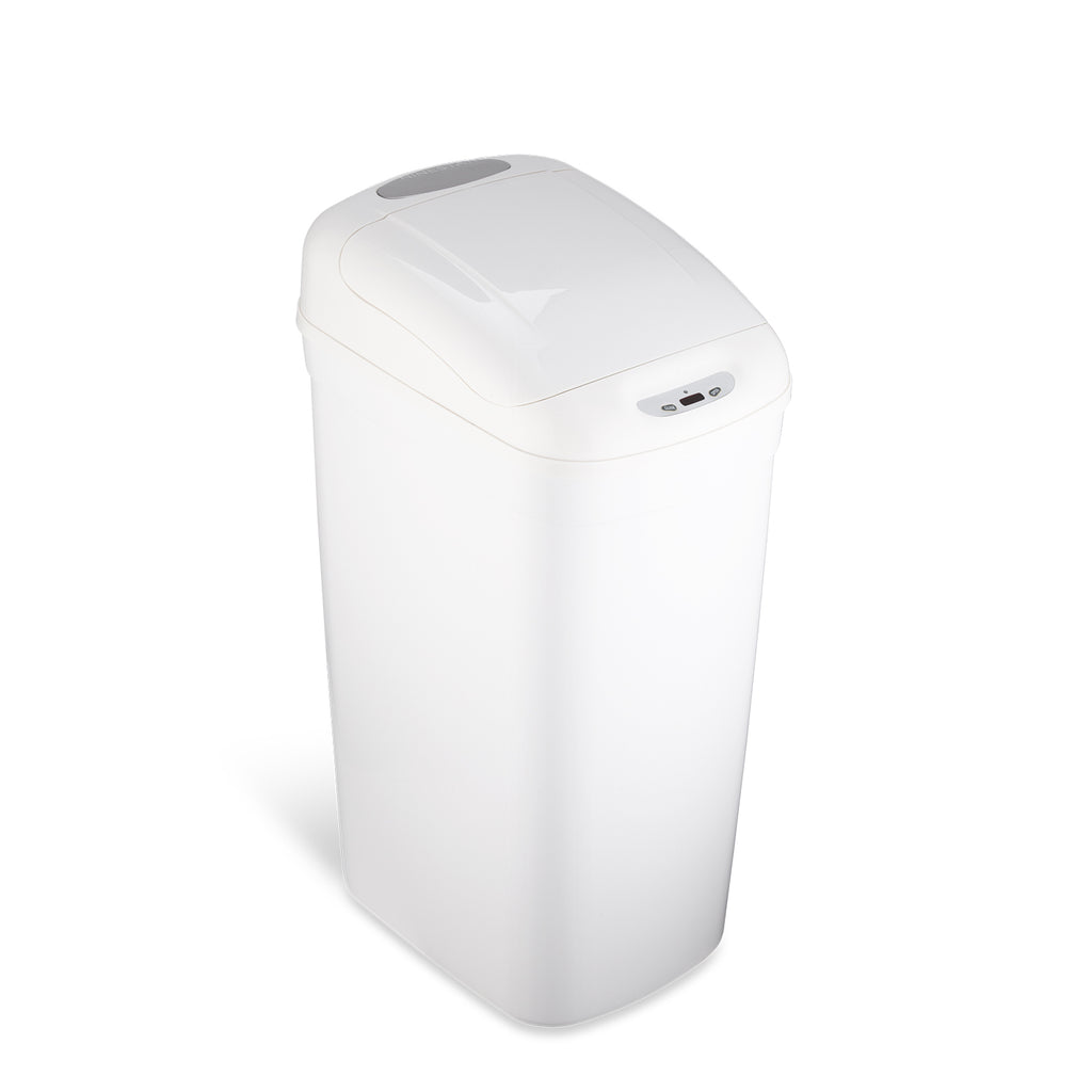 Slim Motion Sensor Trash Can 8.7 Gallon, White