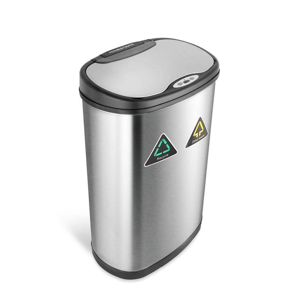 Dual Compartment Motion Sensor Trash Can 13.2 Gallon