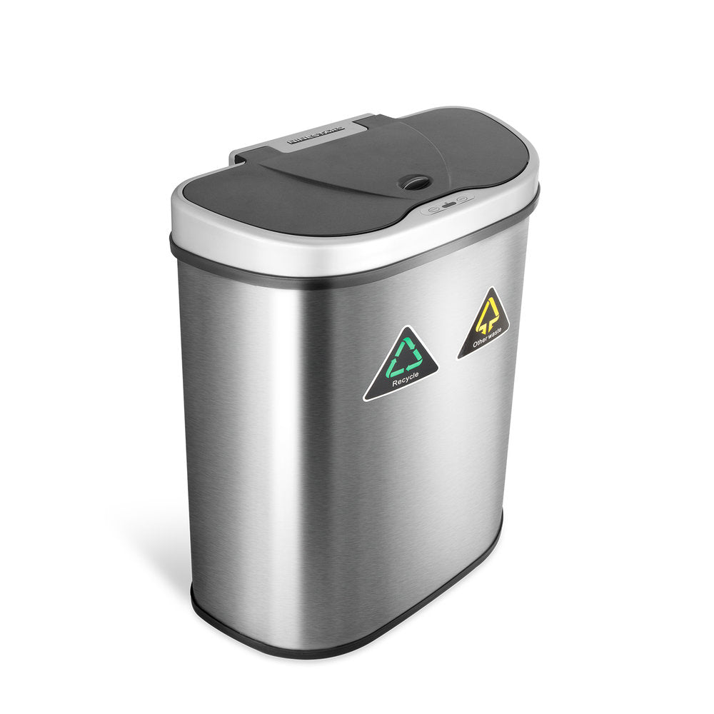 Dual Compartment Motion Sensor Trash Can 18.5 Gallon
