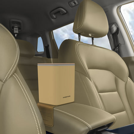 Beige Non Slip Trash and Recycle Bin for your car