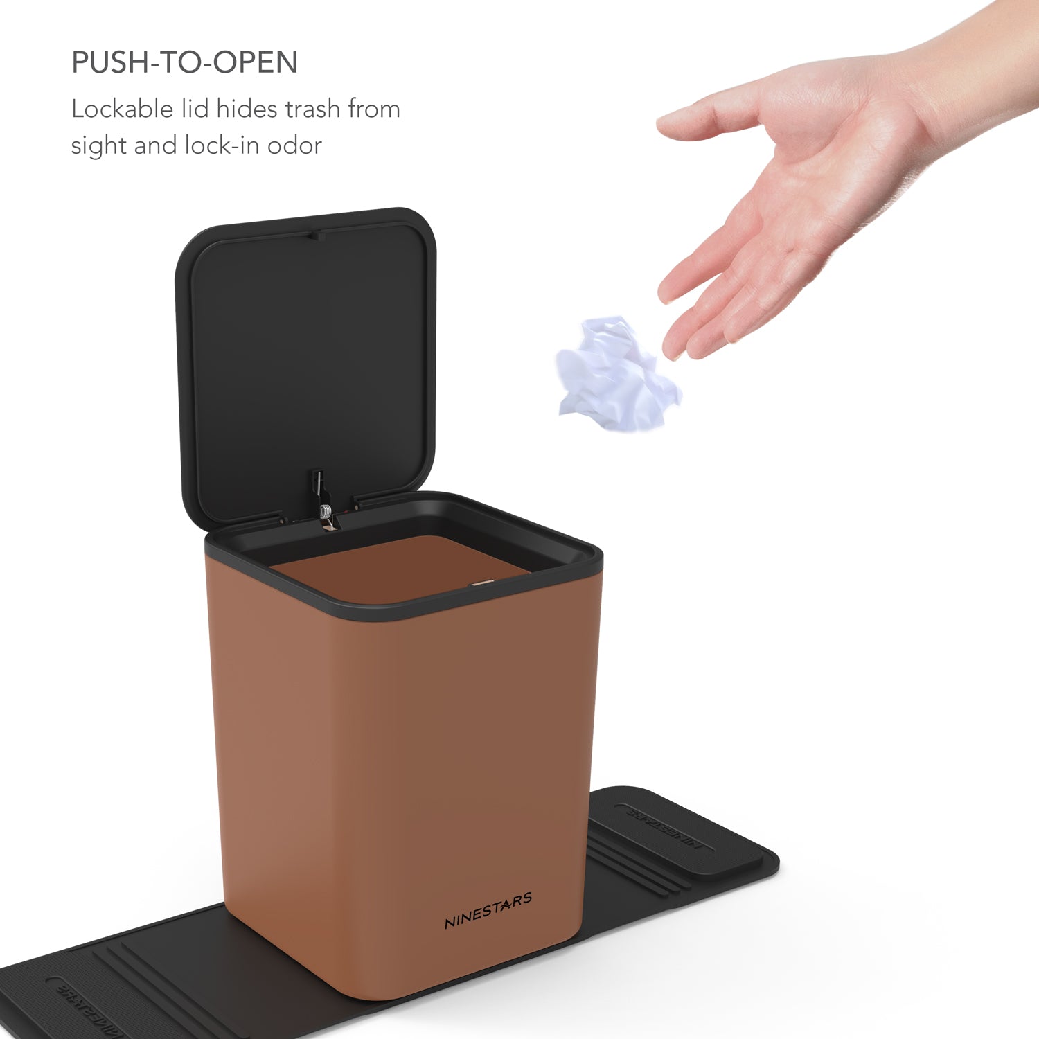 Brown Non Slip Trash and Recycle Bin for your car