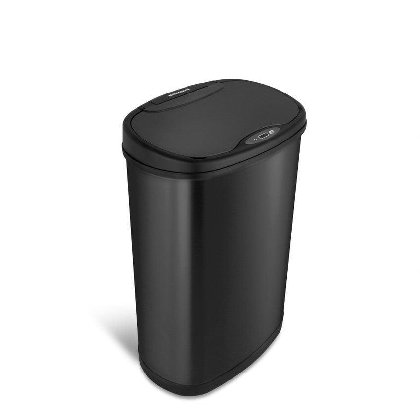 Oval Motion Sensor Trash Can 13.2 Gallon, Black