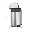 Ninestars Step-On Trash Can 13.2 Gallon, D Shaped