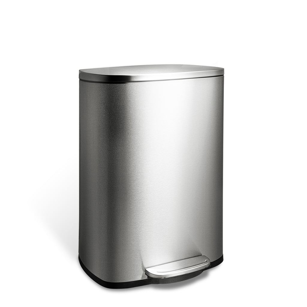 Household Essentials 40-Liter Stainless Steel Rectangular Step Trash Can