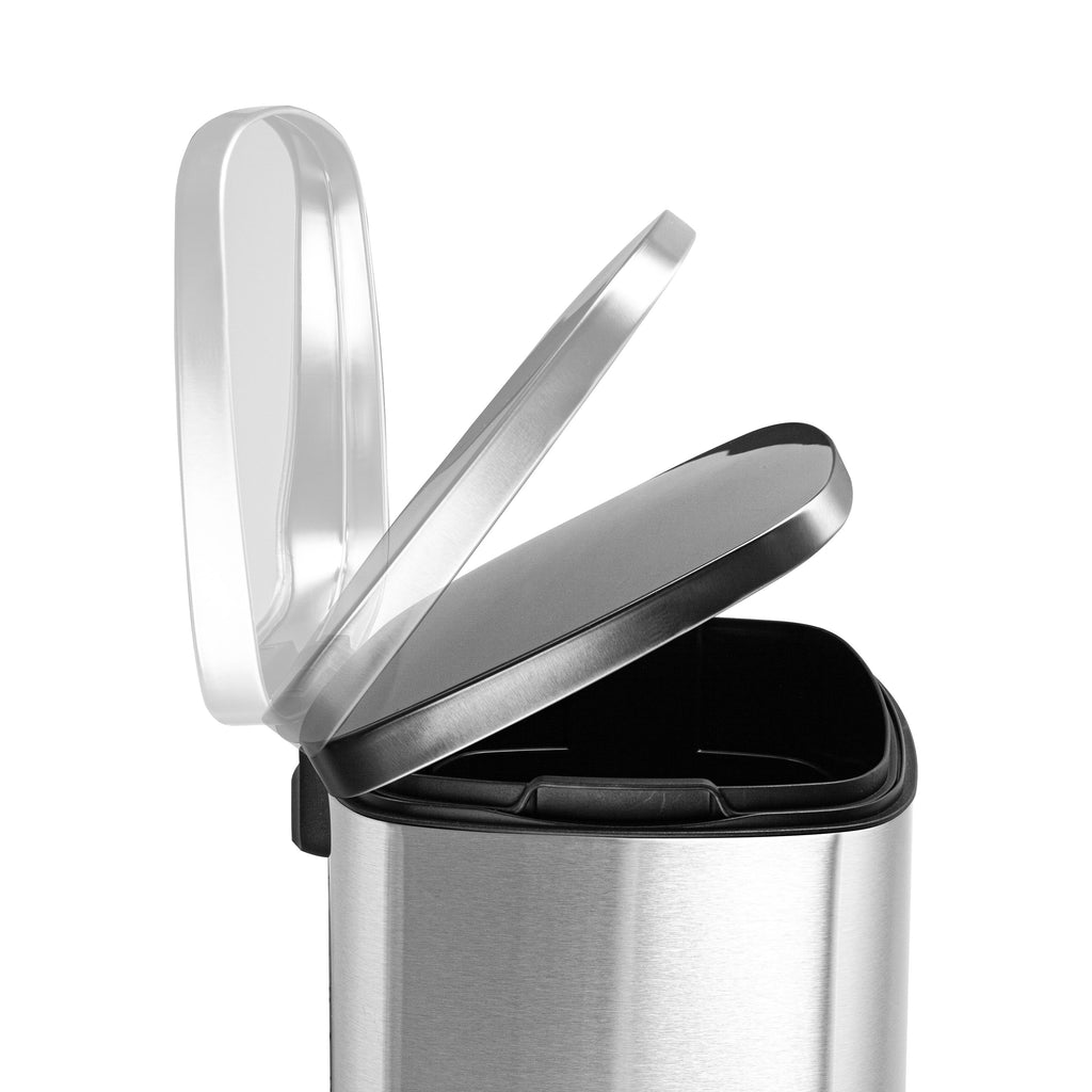 Innovaze 8 gal./30 Liter Stainless Steel Round Step-on Trash Can for Kitchen