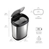 Rectangular Motion Sensor Trash Can 13.2 Gallon & 3.2 Gallon Kitchen, Living Room