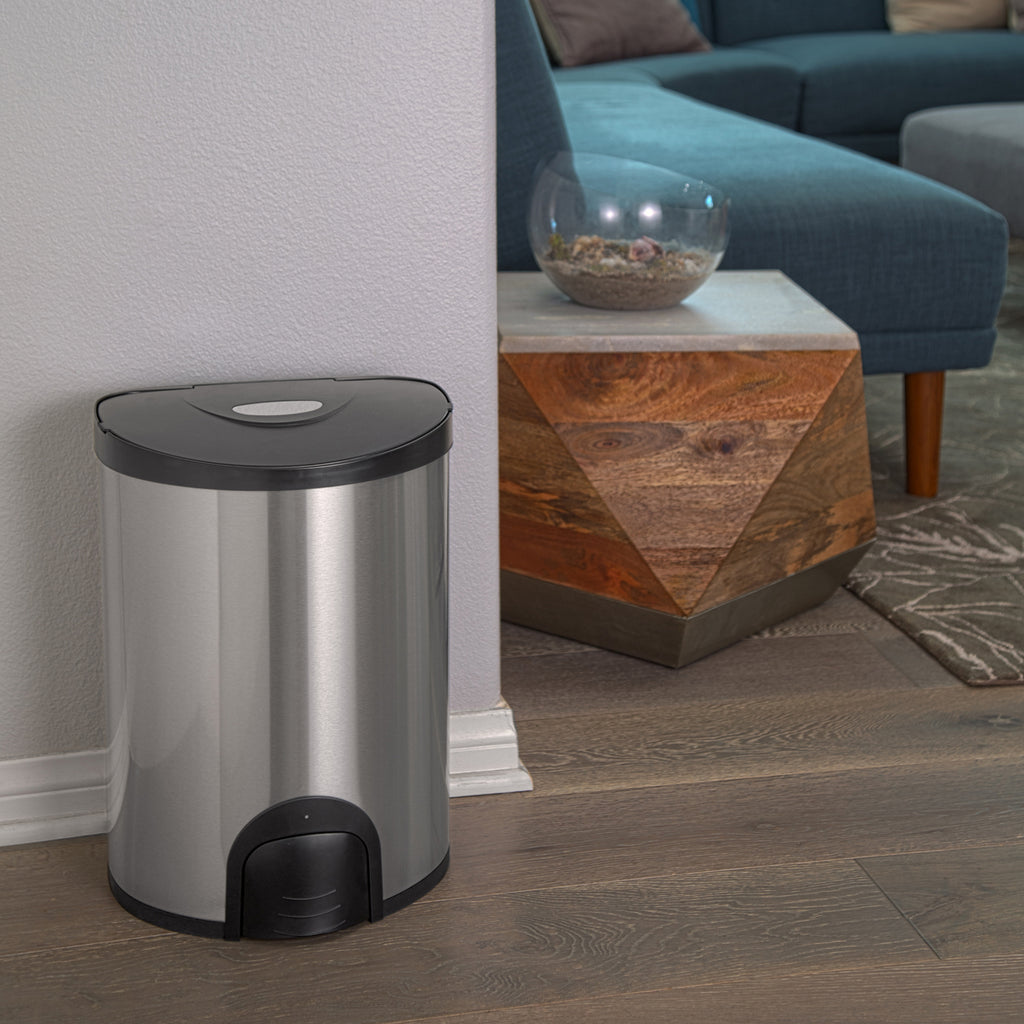 Semi-Round Tap Sensor Trash Can 4 Gallon