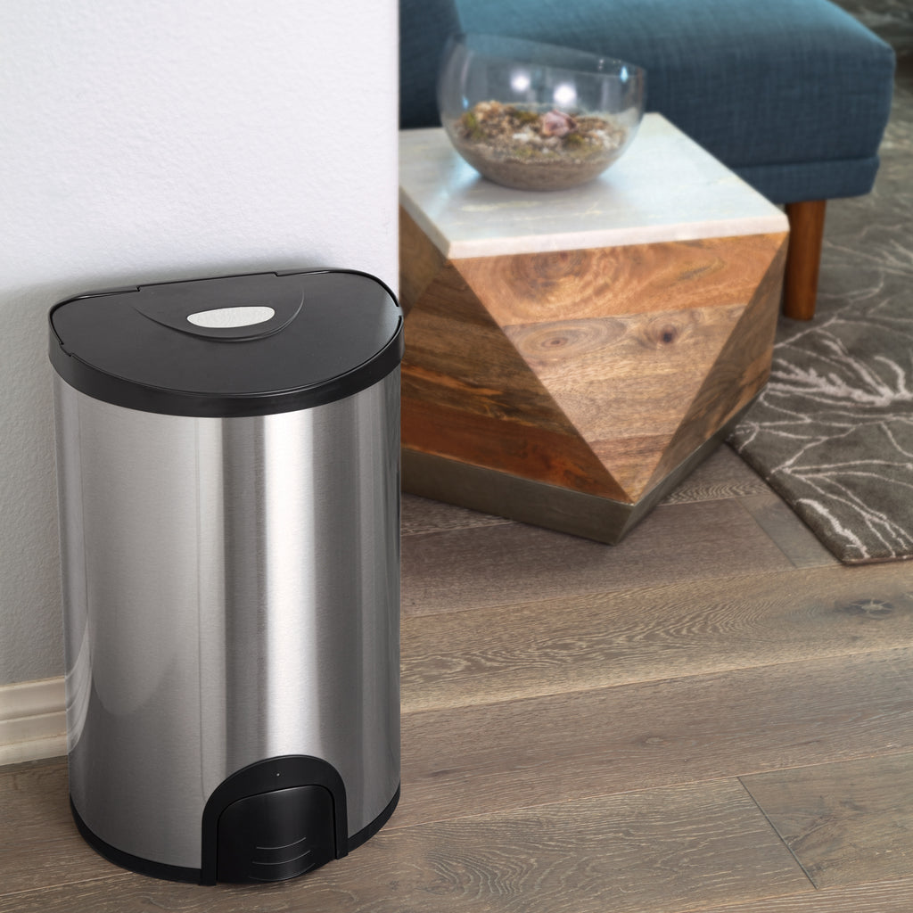 Semi-Round Tap Sensor Trash Can 4.8 Gallon