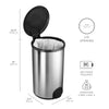 Round Tap Sensor Trash Can 11.9 Gallon | TTT-45-8