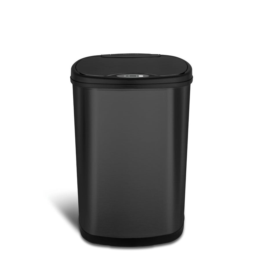 Oval Motion Sensor Trash Can 13.2 Gallon, Black